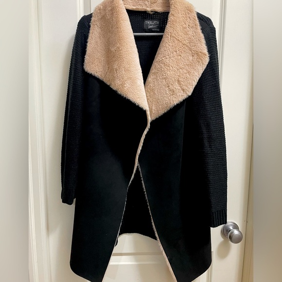 Twelfth Love Suede / Faux fur Knit Cardigan - Picture 1 of 2